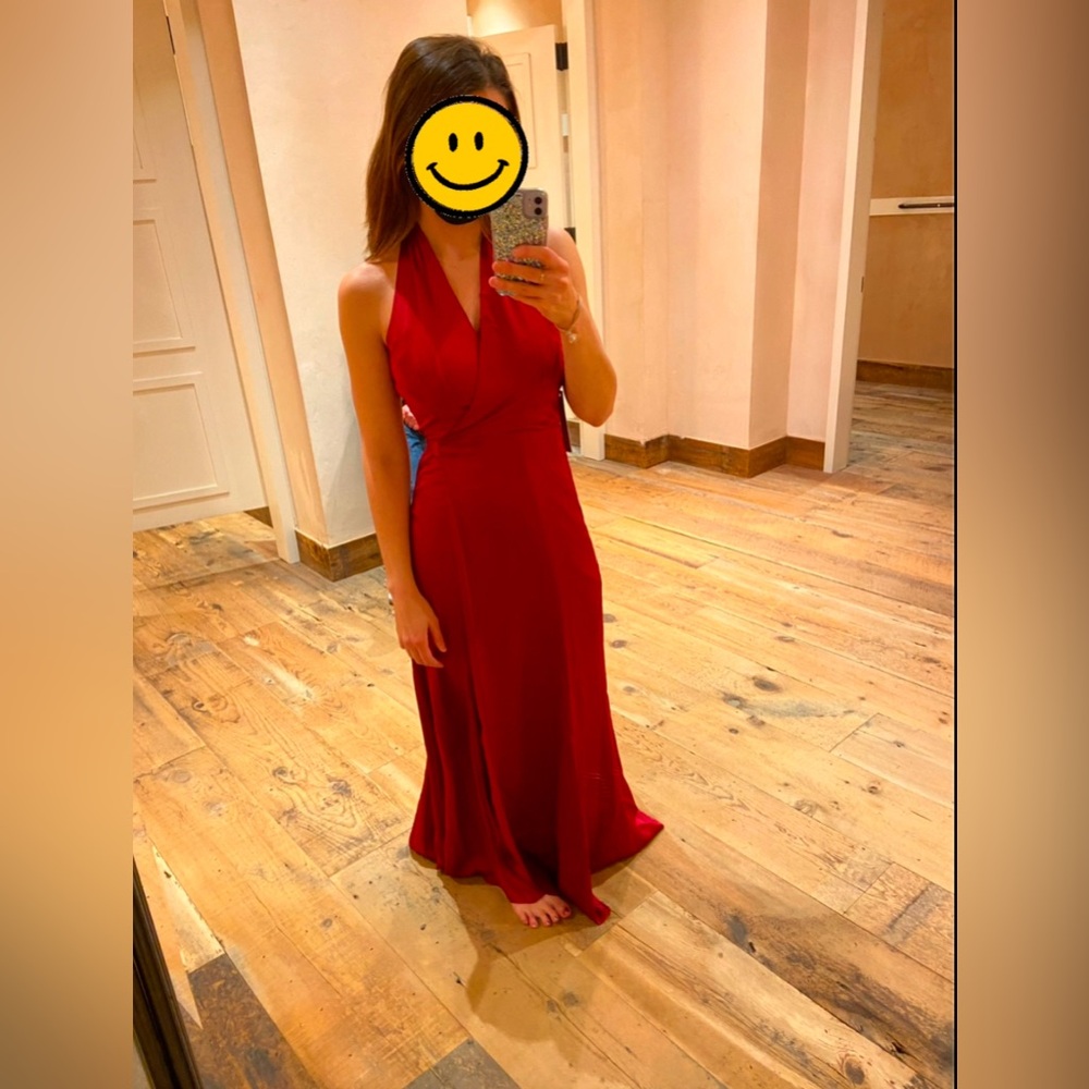 Hutch Red Sleeveless Halter Maxi Dress